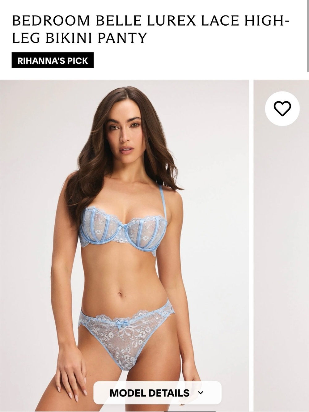 Savage X Fenty Light Blue Lurex Lace High-Leg Bikini